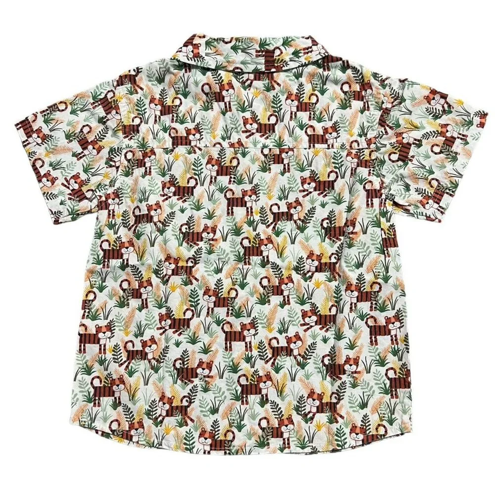 Jojo Maman Bebe Button Down Tiger Shirt